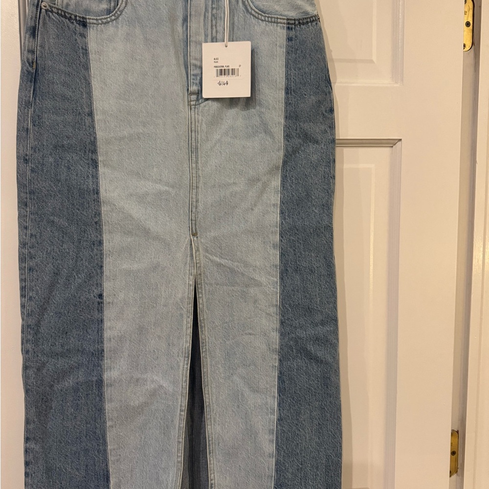 Pistola Two-Tone Straight Leg Jeans - Light and Dark Blue